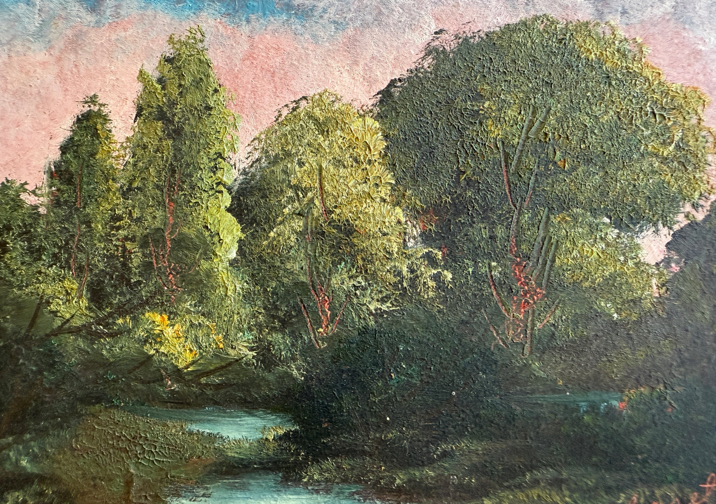 Signed Vintage Original Oil on Board