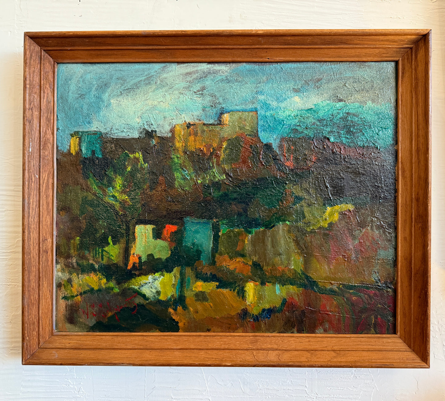 Vintage Oil Abstract on Canvas