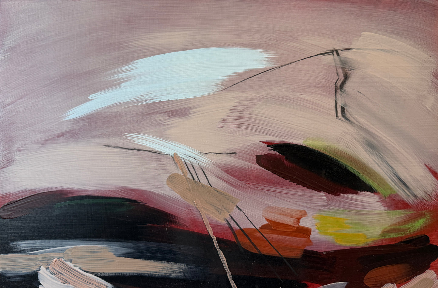 Lynne Riding · "Mid Wales - Series 2 - No 5" Oil on Board