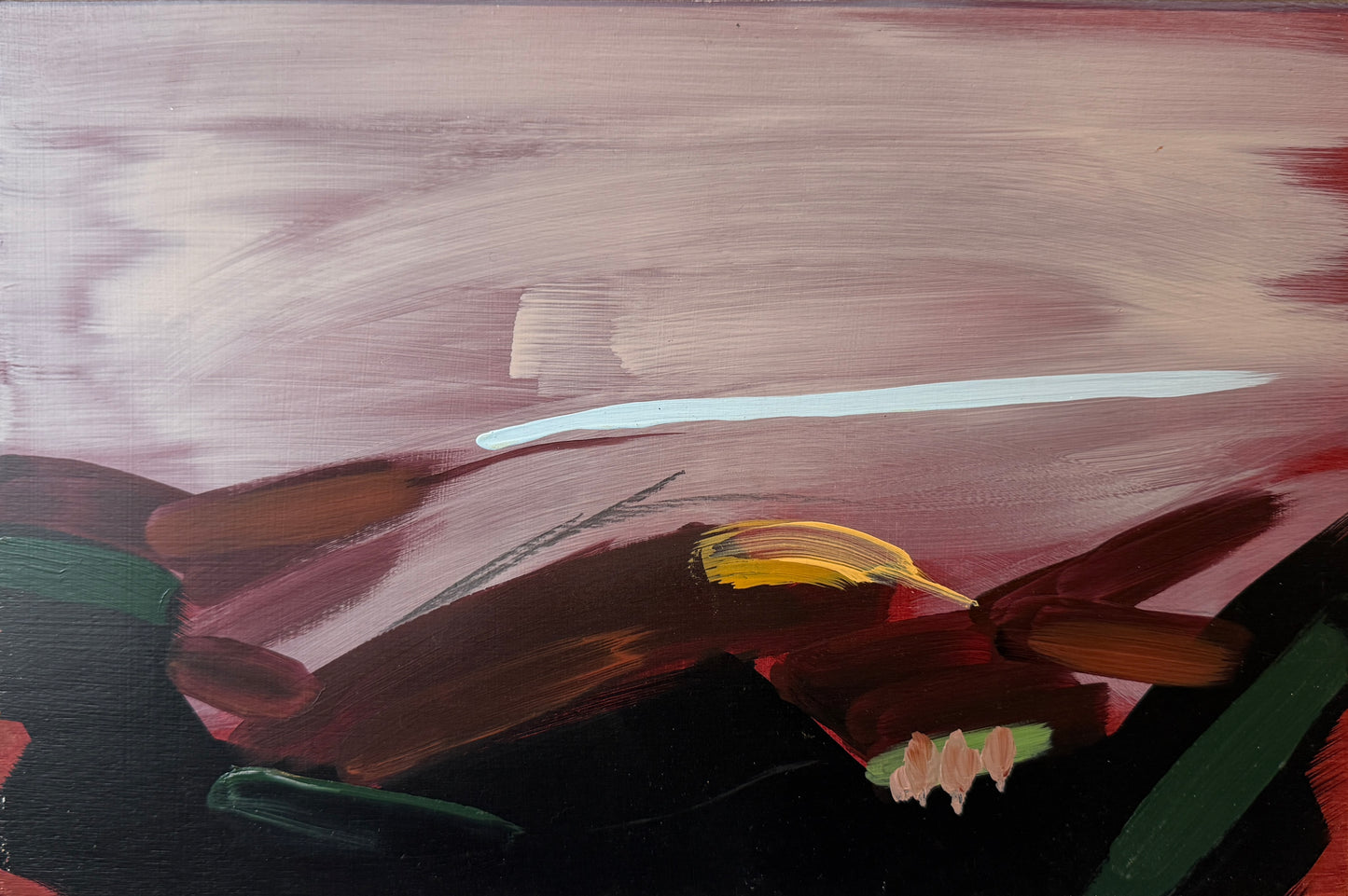 Lynne Riding "Mid Wales - Series 2 - No 4" Oil on Board