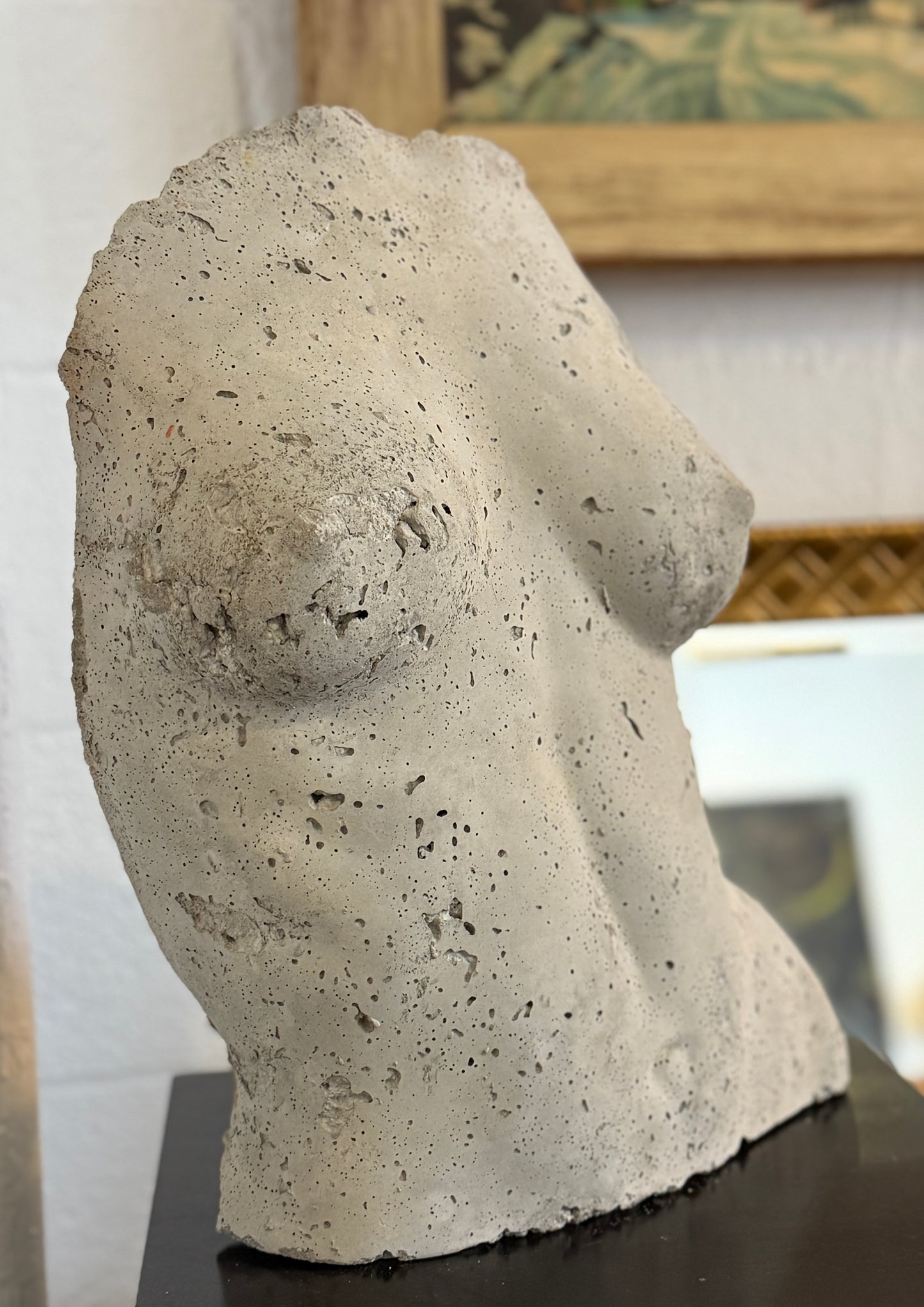 Everett White Cement Torso Bust